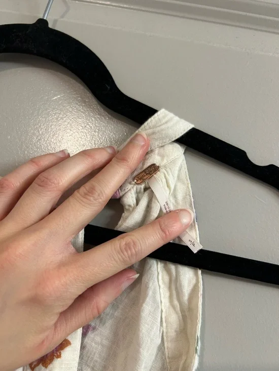 Free People floral Emily Swing Top in Cream and Multicolor - Picture 6 of 7